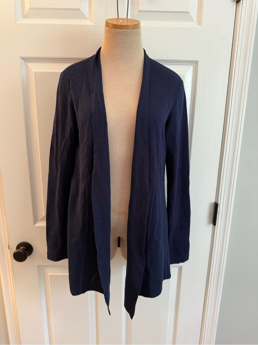 Eileen Fisher Silk-blend Open-Front Navy Women's Cardigan Sweater S